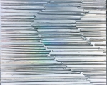 3 Passages, Liquid Mercury, spray paint, beeswax, holographic paper & resin on birch panel, 12” x 12” x 2” $1,500 copy
