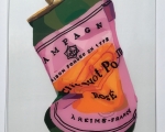 dominique steffens - crushed veuve clicquot rose -  23 by 17 inches
