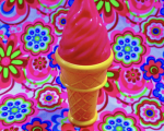"Plastic Ice Cream on Polyester Spandex"