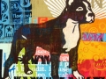 American Pit, 2010, 24"x24", acrylic & mixed media on canvas.