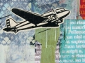 Plane, 2009, 18"x18", acrylic & mixed media on panel.