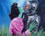 Paul Fuentes, ""The Temptation of Colonel Anthony", 2025, Oil on canvas, 20x20", $4600